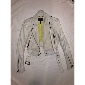 White perforated leather jacket